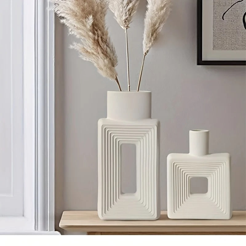 Nordic Square Vase | Full Ceramic