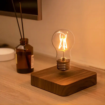 Floating Bulb Lamp | Natural Wood Socket