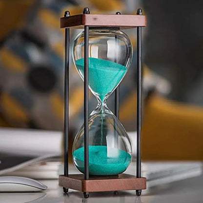 Reloj de arena rústico | Madera y metal, varios colores
