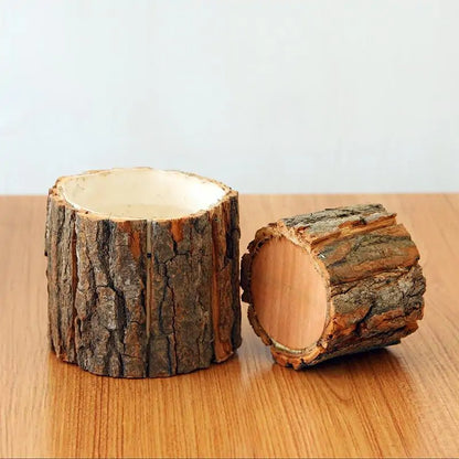 Doniczka z bali drewnianych | Pełne drewno