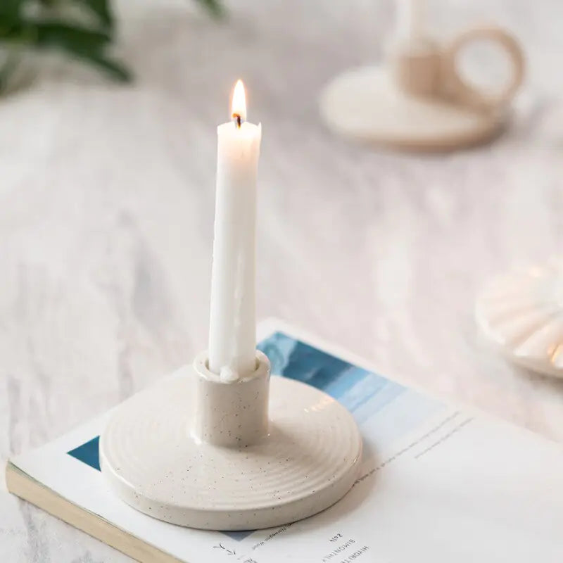Minimalistischer nordischer Kerzenhalter | Keramik