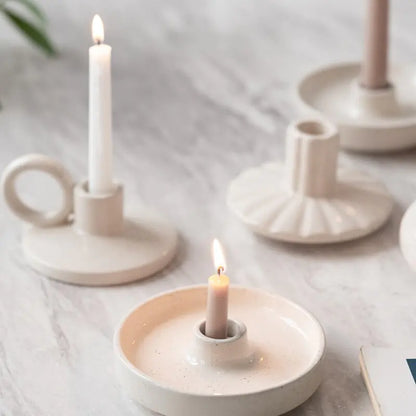 Minimalistic Nordic Candle Holder | Ceramic