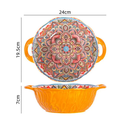 Kolorowe miski na jedzenie w stylu vintage | Ceramiczny