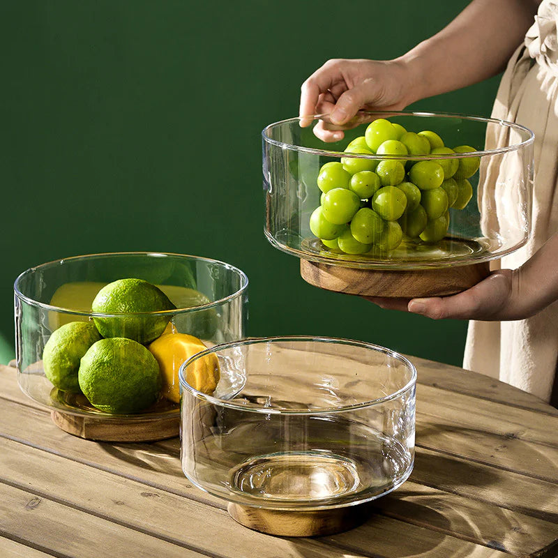 Nordic Modern Fruit Ball | Wood & Glass