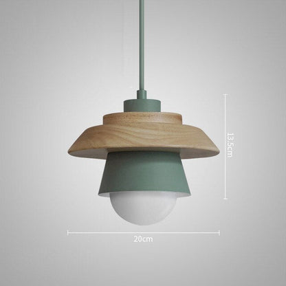 Nordic Mushroom Pendant Light | Metal & Wood