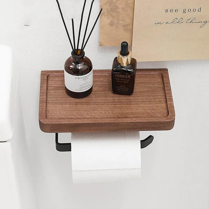 Bamboo Toilet Paper Holder | Wall Mounted, Solid Wood - JUGLANA