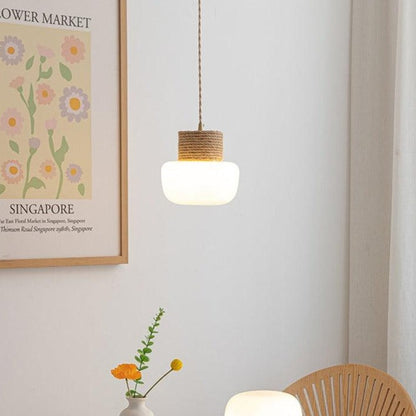 Coiled Pendant Lamp | Natural Design, Wood & Glass - JUGLANA
