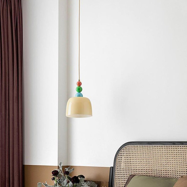 Colorful Bohemian Pendant Light | Wood & Glass, Cord Cable - JUGLANA
