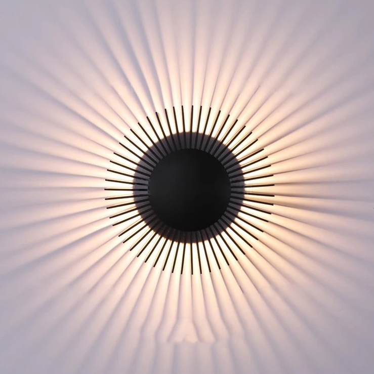 Sluneční nástěnná lampa | Celokovové