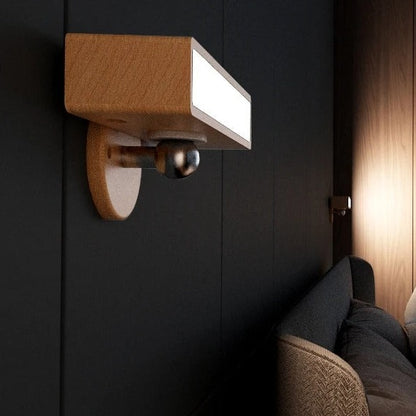 Malá nastavitelná nástěnná lampa | Dřevo, Magnetické