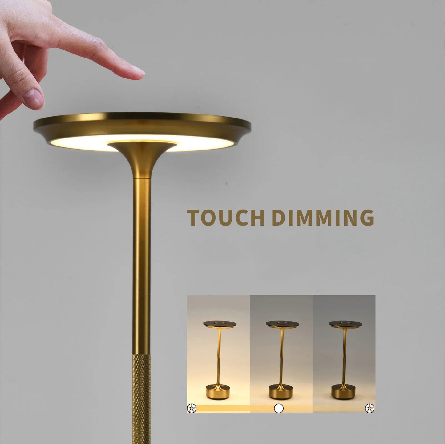 Elegantní stolní lampa | Celokovové, dobíjecí