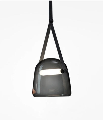Hanging Pendant Light | Glass, Leather