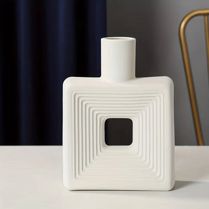Nordische quadratische Vase | Vollkeramik