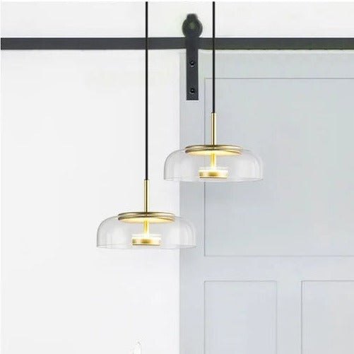 Lampe à suspension de salle à manger moderne | Verre et métal