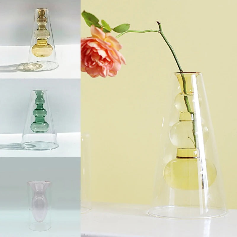 Buet dobbel vase | Abstrakt design