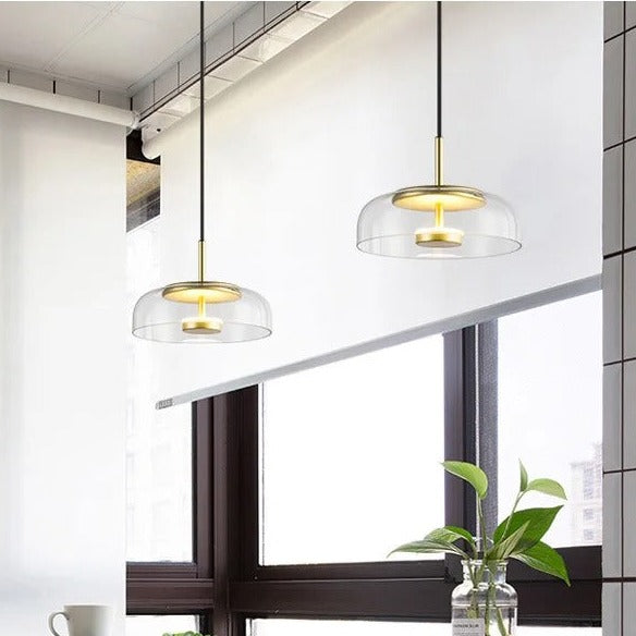 Moderní Diner Závěsná lampa | Sklo a kov