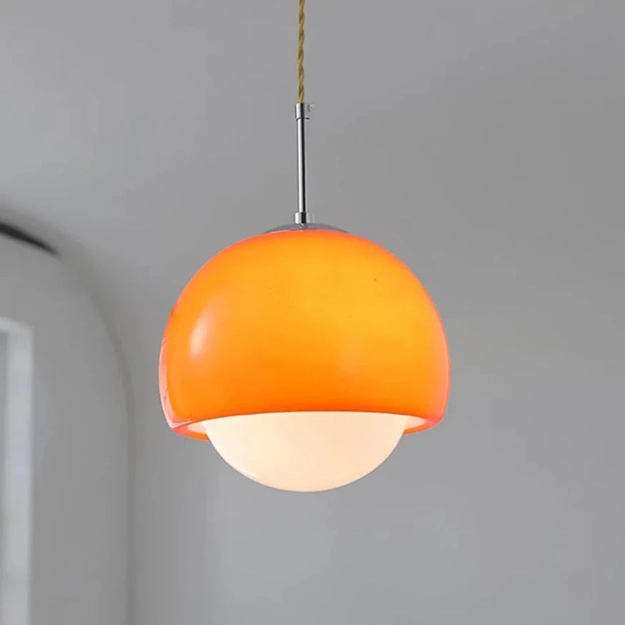 Wisiorek w kształcie retro kuli | Pełna szklana lampa