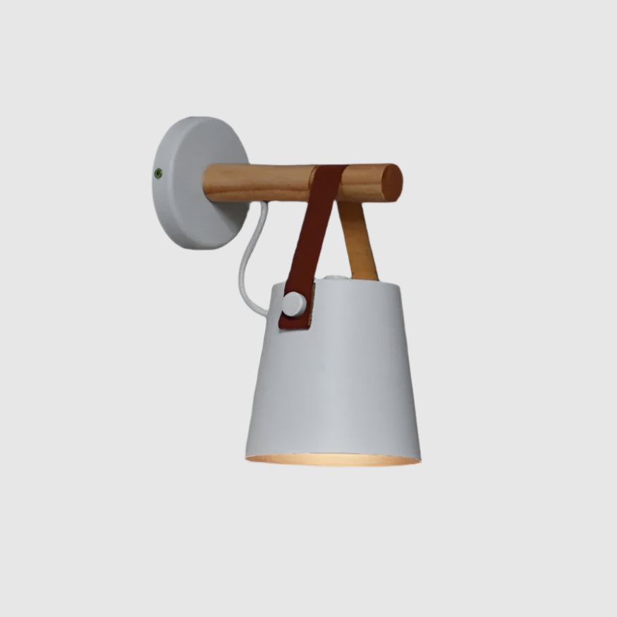 Minimalistische Glocken-Wandlampe | Holz &amp; Metall