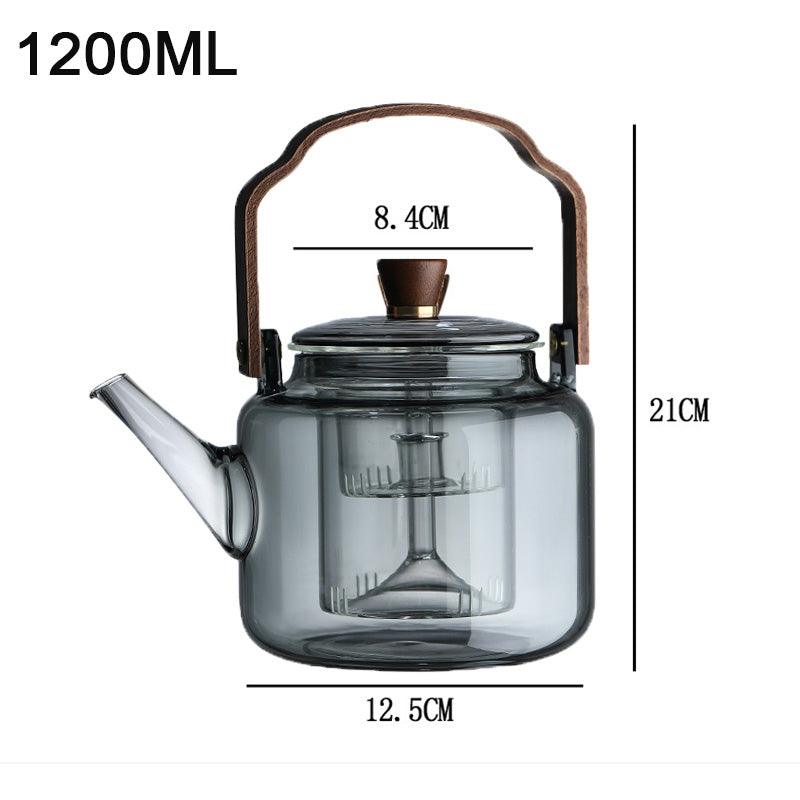 Grijzen Teapot  Wood & Glass, Tea Infuser – JUGLANA