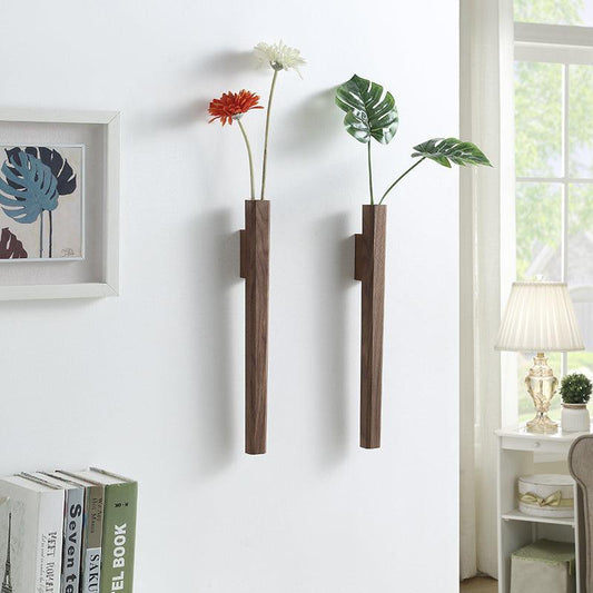 Handmade Wall Vase | Black Walnut Wood | Mount for Plants & Flowers - JUGLANA