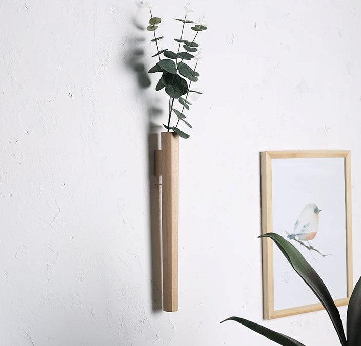 Handmade Wall Vase | Black Walnut Wood | Mount for Plants & Flowers - JUGLANA