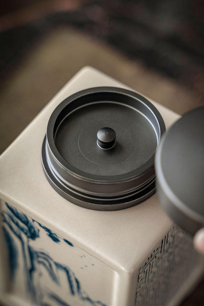 Handpainted Tea Jar | Metal Lid | Moisture-proof sealing | Chinese Pottery - JUGLANA