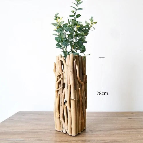 Natural Brenches Vase | Full Wood