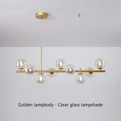 Horizontal Spheres Chandelier | Metal & Glass