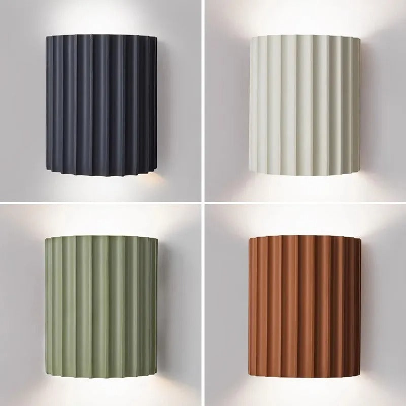 Minimalist Groove Wall Lamp | Resin, Up-Down