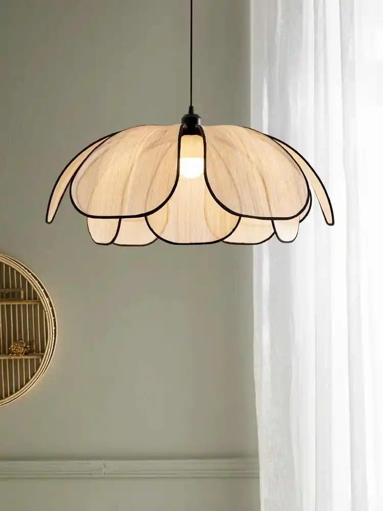 Vintage Lotus Esszimmerlampe | Handgewebt