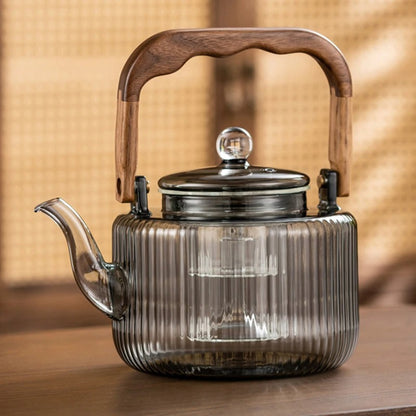 Tea Kettle | Glass & Wood