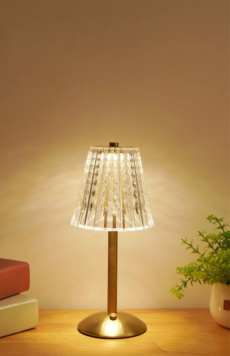 Classic Crystal Table Lamp | Metal & Glass