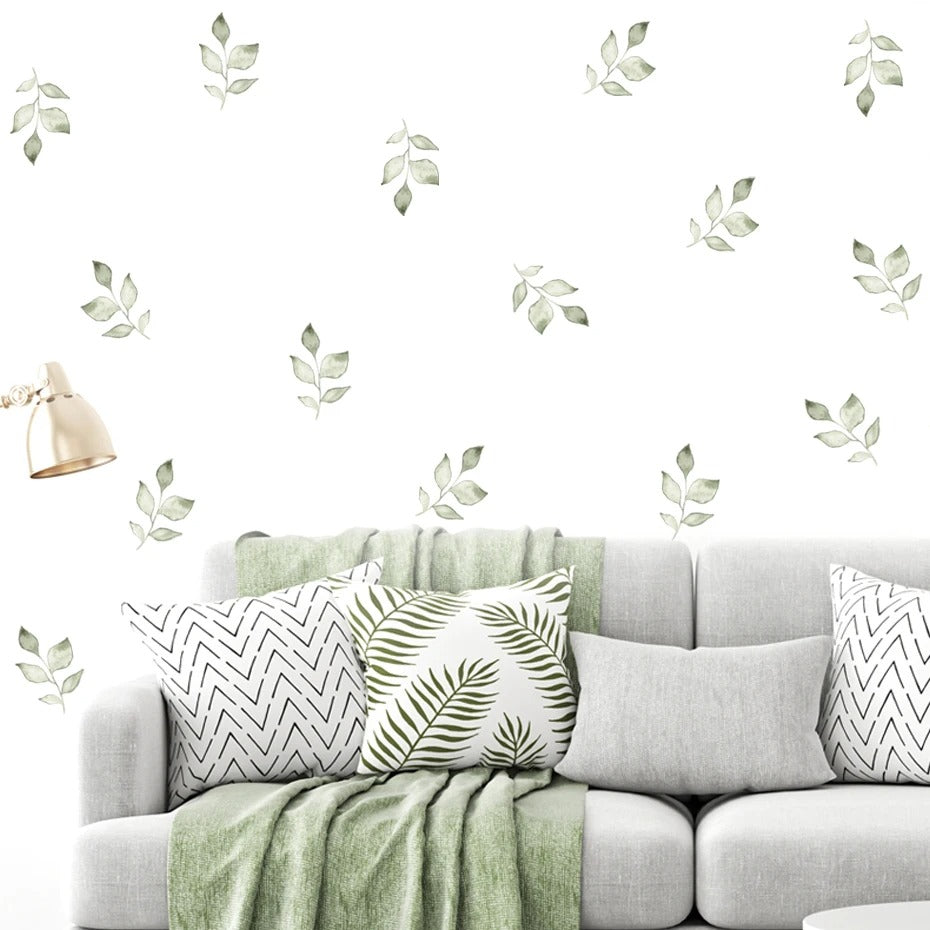 Green Leaves Wall Stickers | Nordic Design