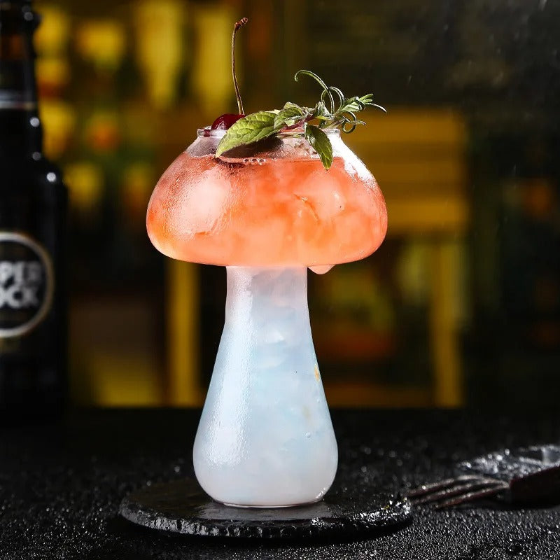 Mushroom Cocktail Glass | With Straw