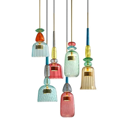 Colorful Spanish Pendant Lamp | Glass & Metal