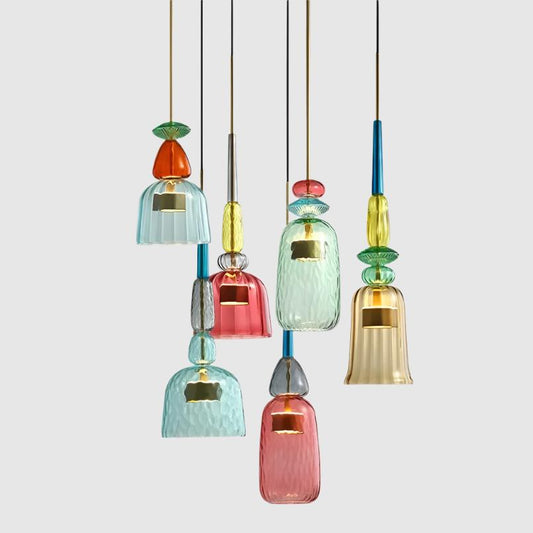 Colorful Spanish Pendant Lamp | Glass & Metal