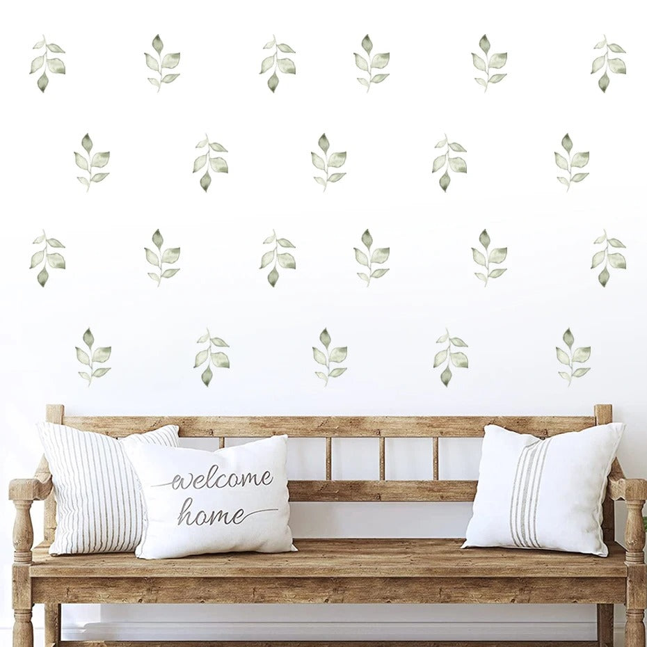 Green Leaves Wall Stickers | Nordic Design