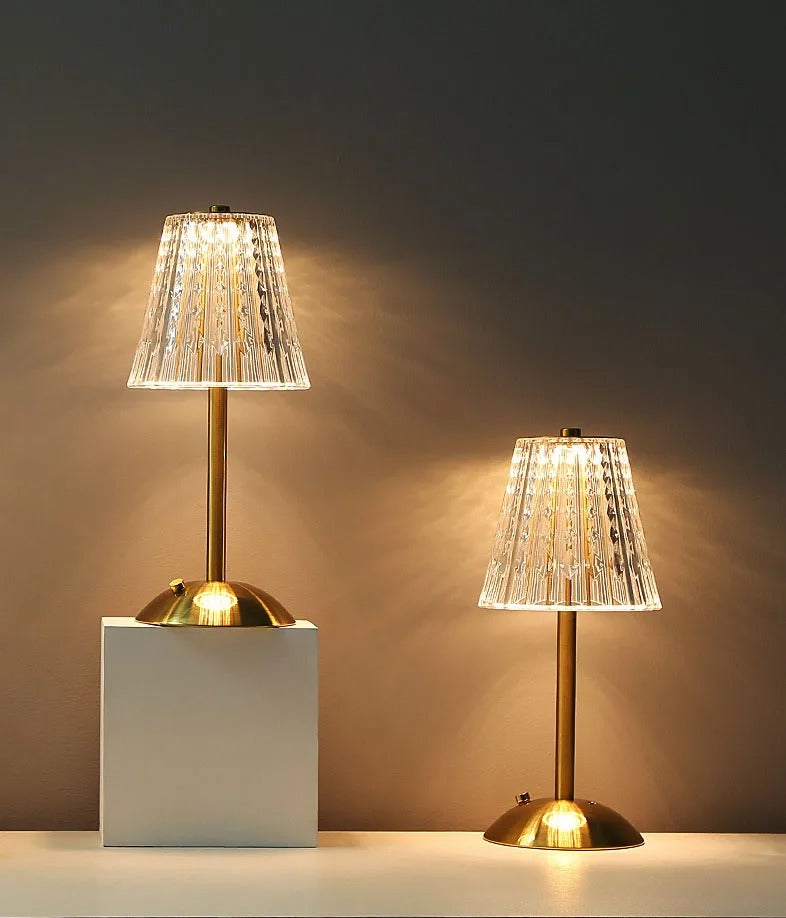 Classic Crystal Table Lamp | Metal & Glass