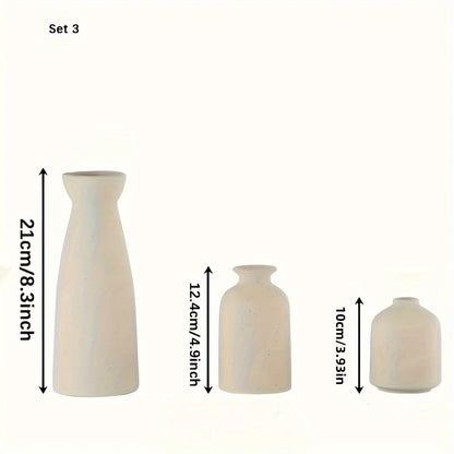 3 x Nordic Flower Vase Set | Ceramic