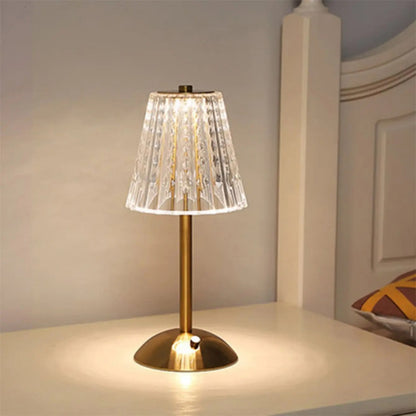 Classic Crystal Table Lamp | Metal & Glass