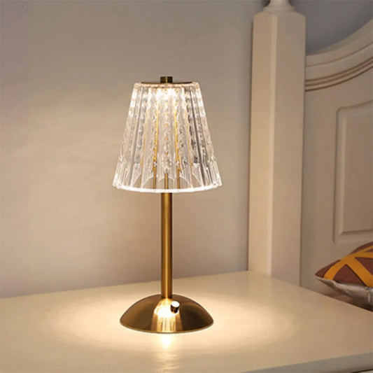 Classic Crystal Table Lamp | Metal & Glass