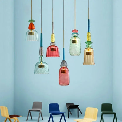 Colorful Spanish Pendant Lamp | Glass & Metal