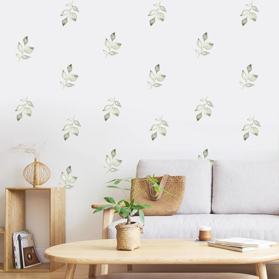 Green Leaves Wall Stickers | Nordic Design