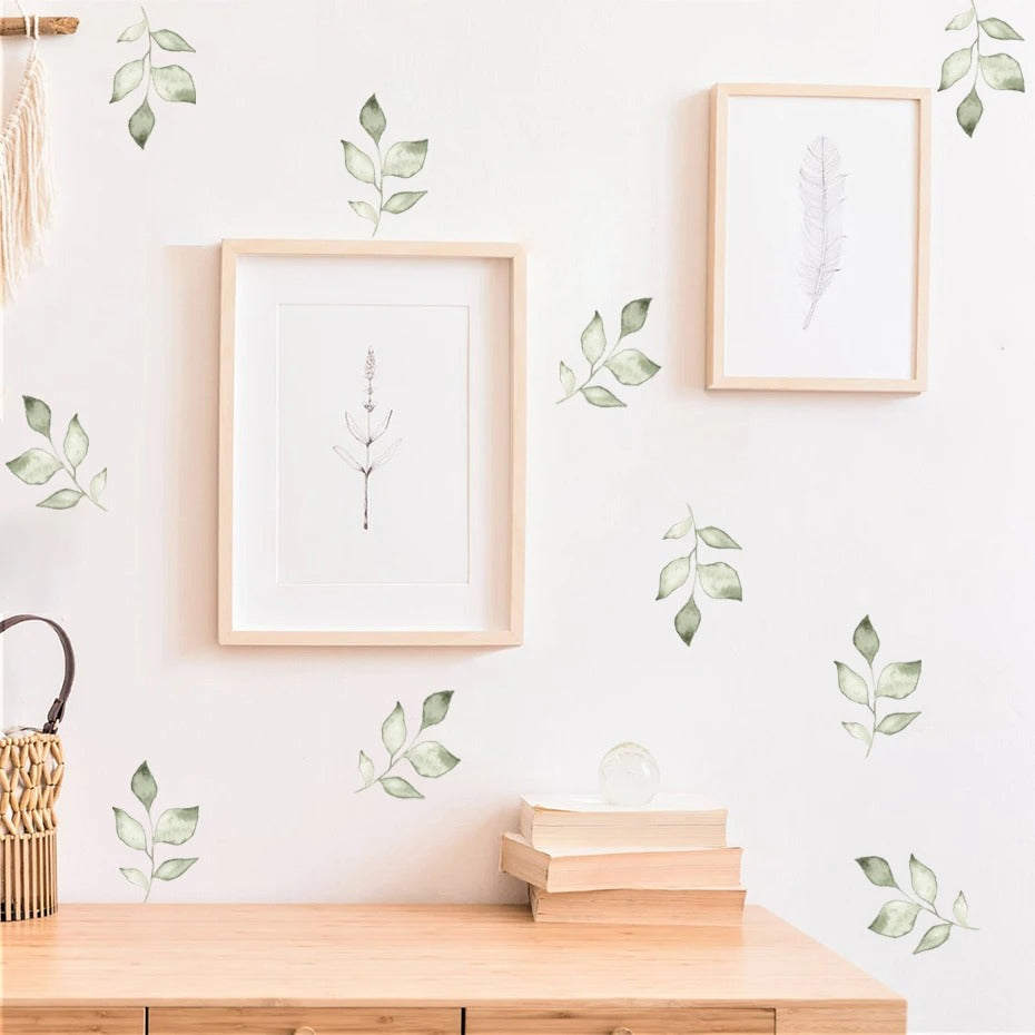 Green Leaves Wall Stickers | Nordic Design