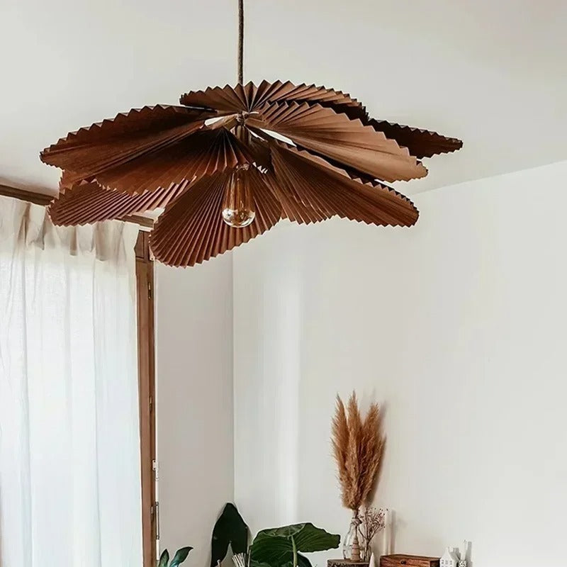 Riffled Leaf Pendant Lamp | Natural Chandelier