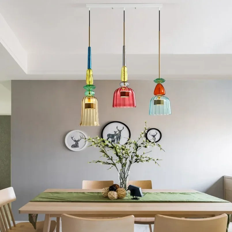 Colorful Spanish Pendant Lamp | Glass & Metal