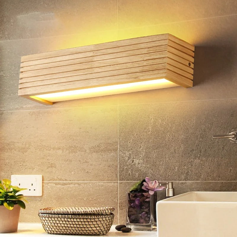 Modern Corridor Wall Lamp | Full Wood