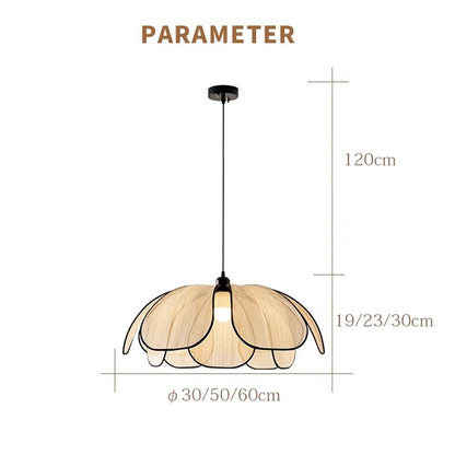 Vintage Lotus Esszimmerlampe | Handgewebt