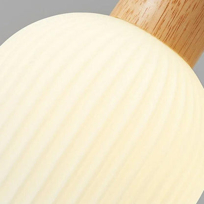 Japanese Riflet  Pendant Lamp | Frosted Glass, Wood