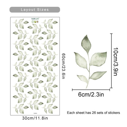 Green Leaves Wall Stickers | Nordic Design